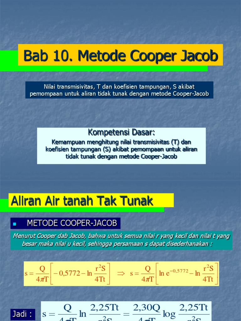 Metode Cooper-Jacob untuk Transmisivitas | PDF