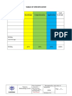 09 Table of Specification