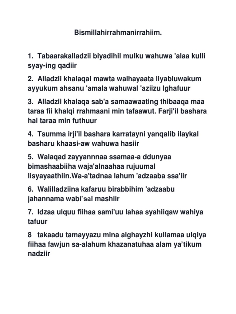 Download 86+ Contoh Surat Surat Al Mulk Sebelum Tidur Latin Terbaik Dan Terbaru