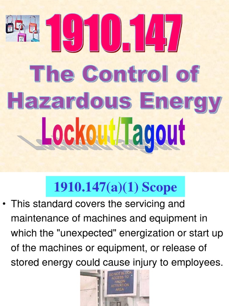 OSHA 511 Control of Hazardous Energy Engineering Electrical Engineering