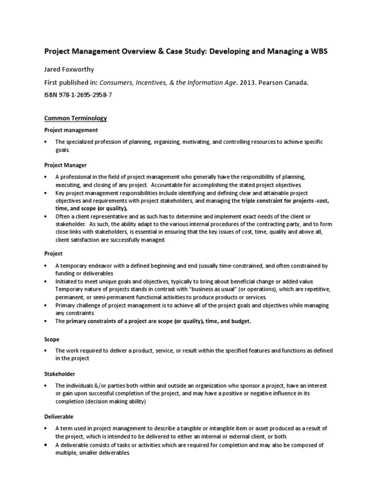 WBS Development in Project Management | PDF | Project Management ...