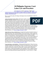 November 2010 Philippine Supreme Court Decisions on Labor Law And