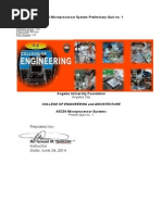 AEC54 Microprocessor System Preliminary Quiz No. 1