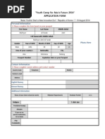 "Youth Camp For Asia's Future 2014" Application Form