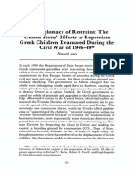 The Diplomacy of Restraint: The United States' Efforts To Repatriate Greek Children Evacuated During The Civil War of 1946-49