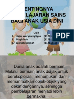 Pentingnya Pembelajaran Sains Bagi Anak Usia Dini