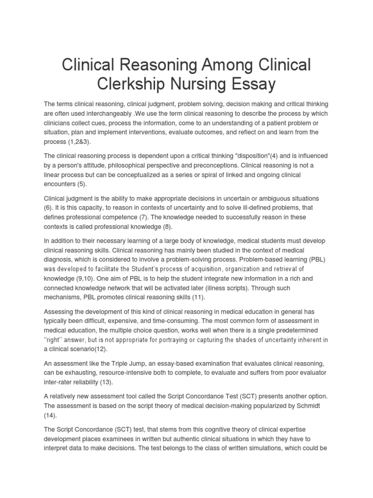 essay clinical practice