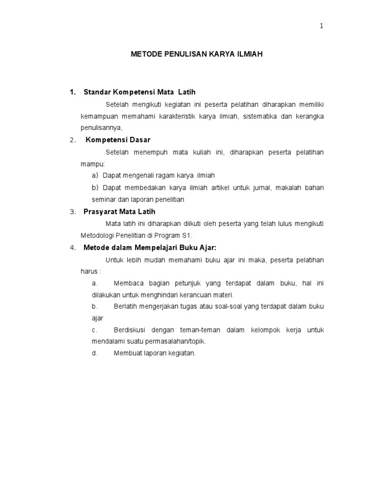 Contoh Metode Penulisan Makalah Aneka Macam Contoh
