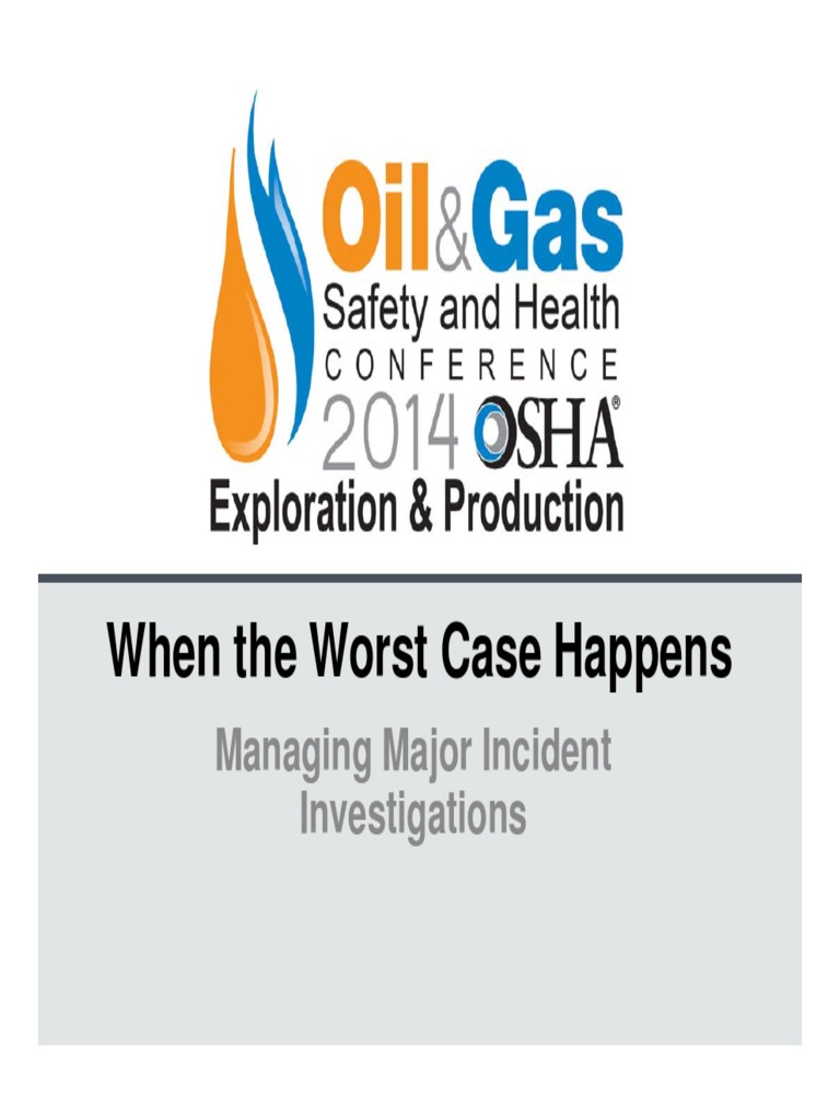 OSHA Oil and Gas Safety and Health Conference Risk Management Business