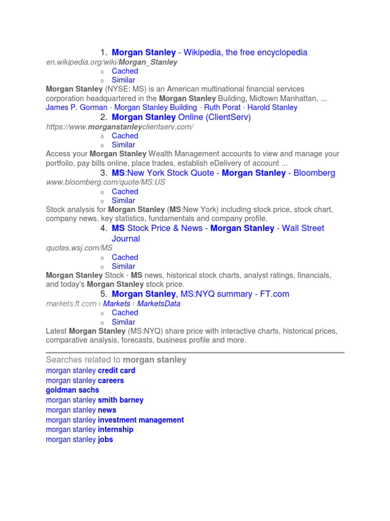 Morgan Stanley: Financial Insights | PDF | Social Science