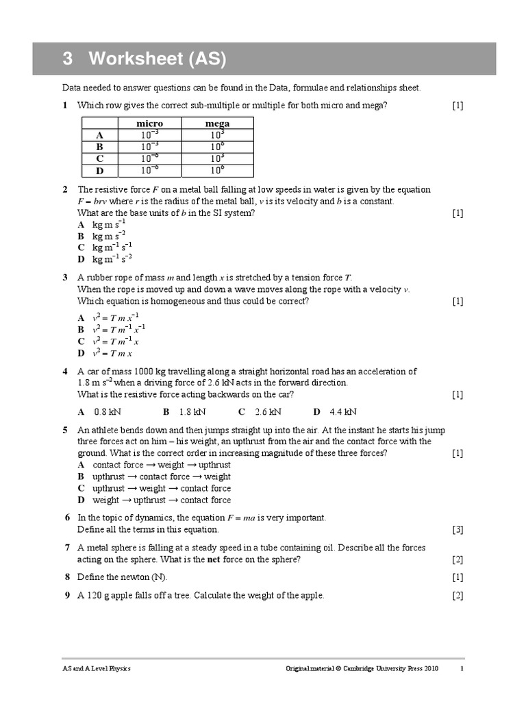 Worksheets Calculating Net Force Worksheet worksheet 03 pdf mass buoyancy