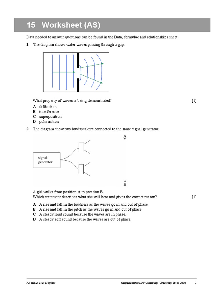 worksheet_15.doc | Diffraction | Electromagnetic Radiation | Free 30