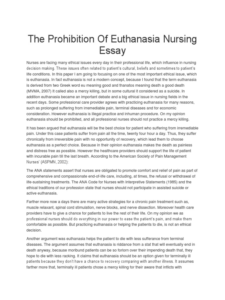 essays on euthanasia