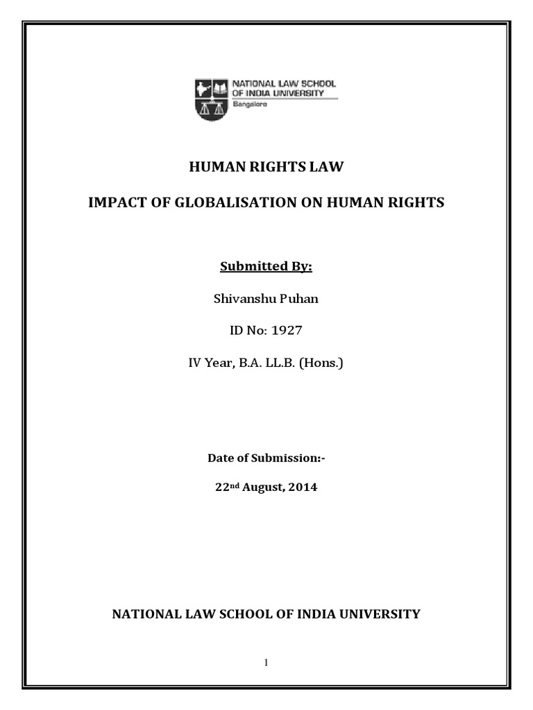 Human Rights Law Project | PDF | Globalization | Human Rights