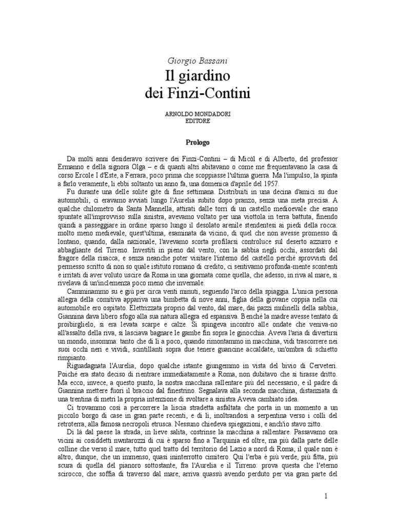 Il Giardino Dei Finzi Contini Pdf