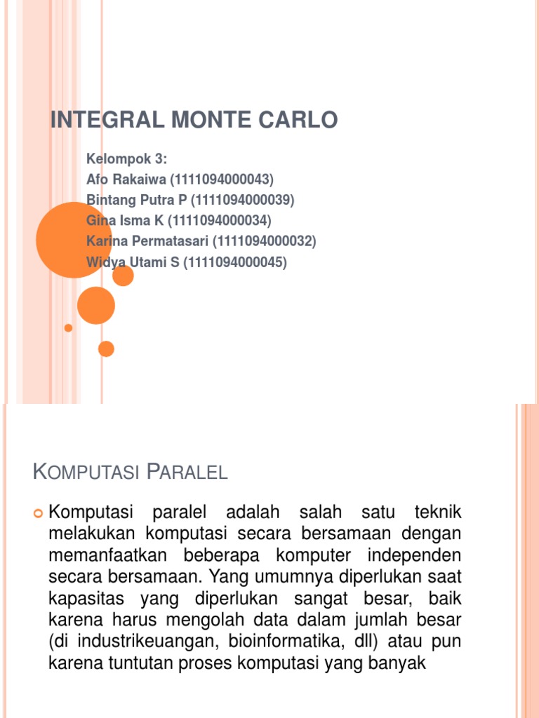 Integral Monte Carlo | PDF | Metode & Bahan Ajar | Teknologi & Rekayasa