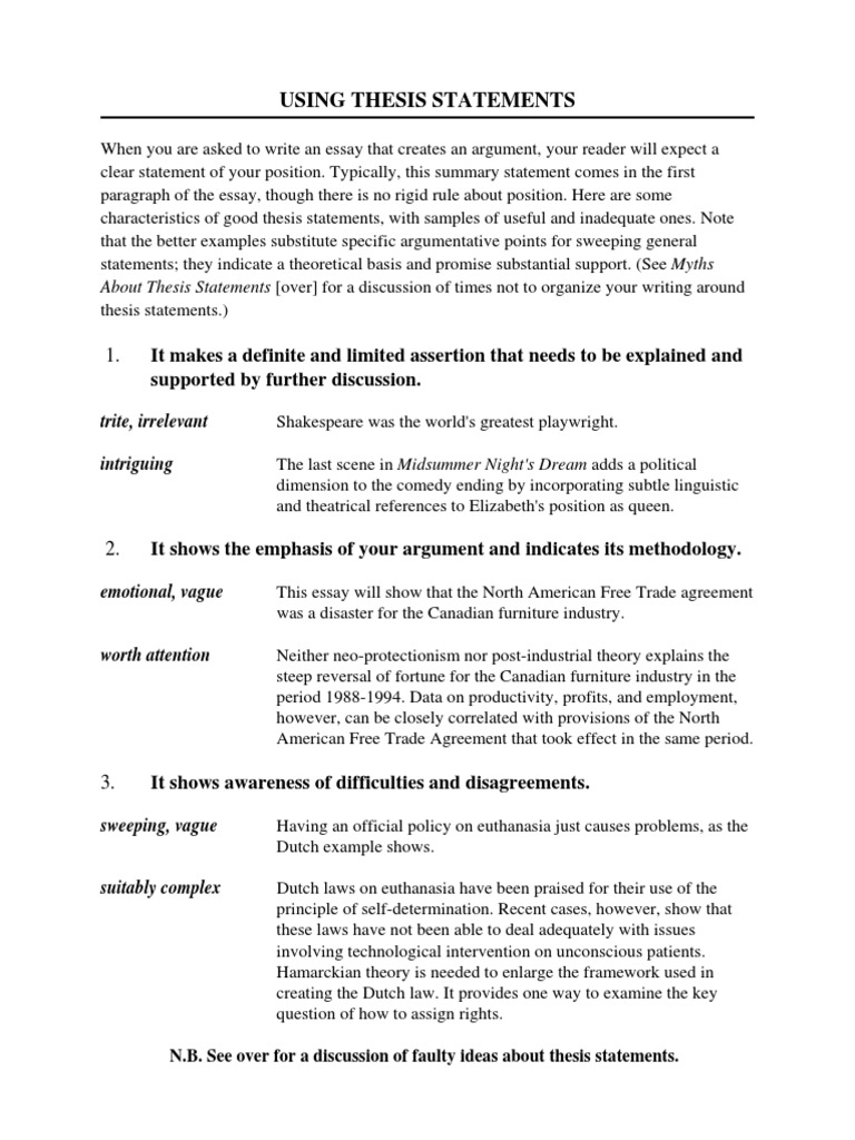 How to start off a thesis statement picture