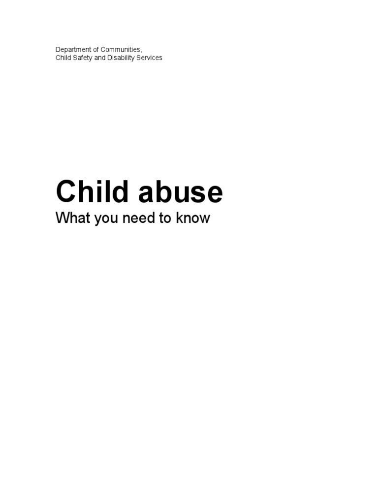 Child Abuse Booklet Child Protection Child Abuse - 