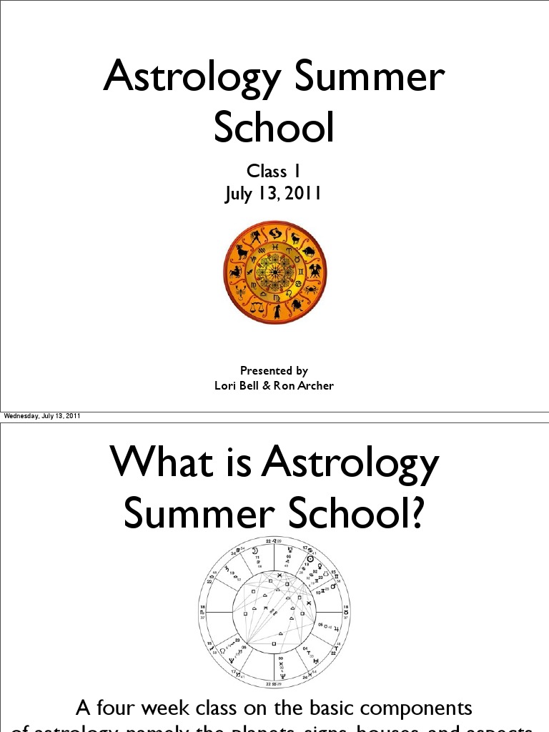 Astrology Summer School Overview | PDF | Planets In Astrology | Divination
