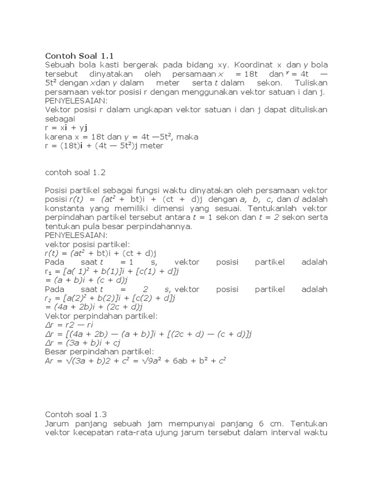 Contoh Soal Kinematika Gerak