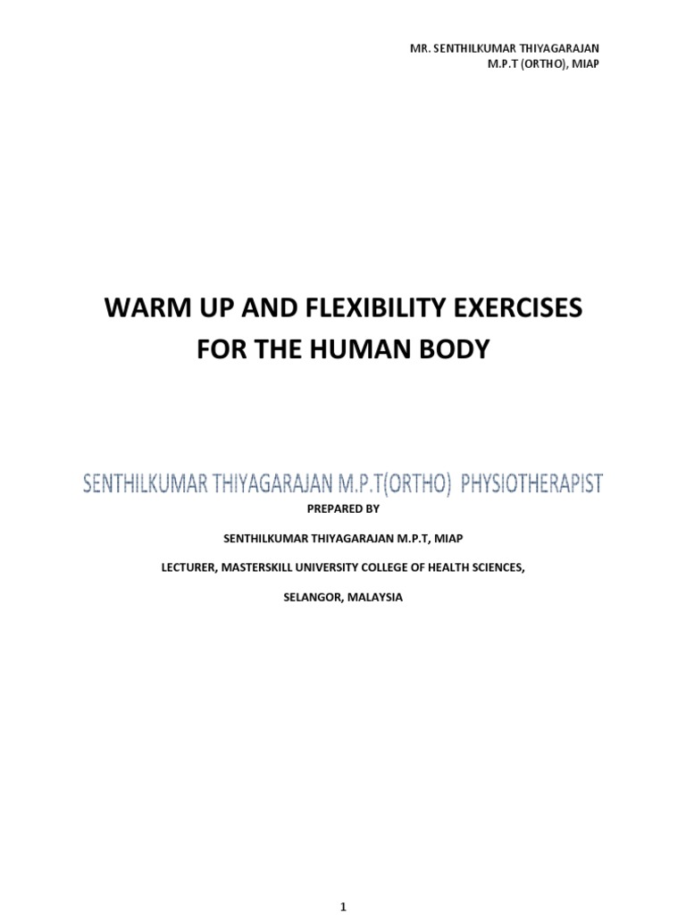 Warm-Up & Flexibility Exercises Guide | PDF | Joints | Musculoskeletal ...