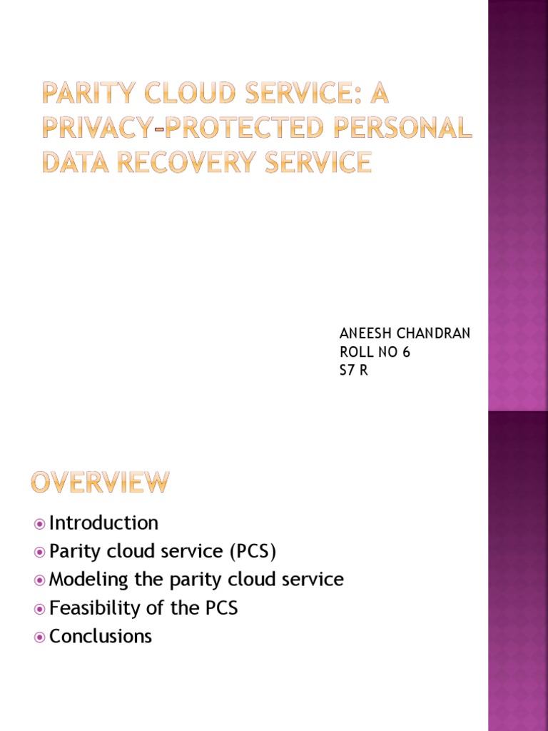 Parity Cloud Service PDF Hard Disk Drive Cloud Computing