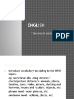 English: Section A Teaching of Vocabulary, Phrases and Sentences