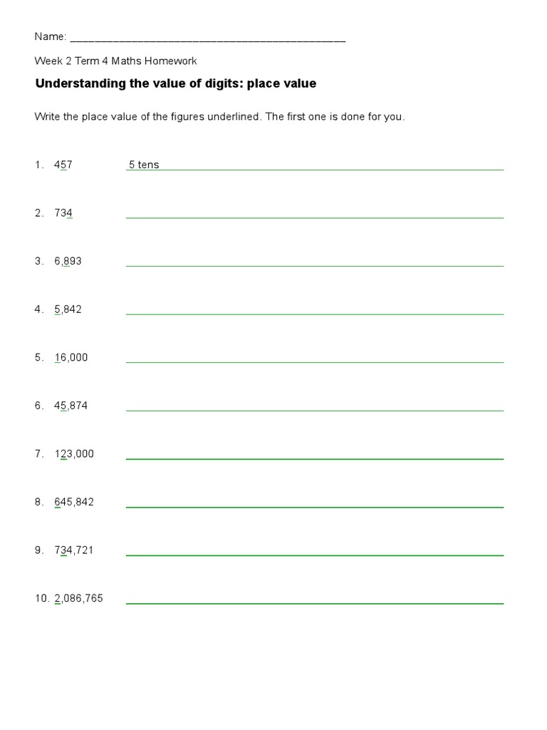 Week 2 T4 Maths | PDF