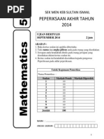 Soalan Peperiksaan Akhir Tahun Matematik Tingkatan 1
