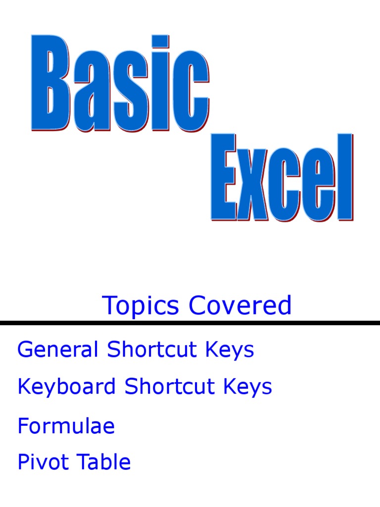 Basic Excel | PDF