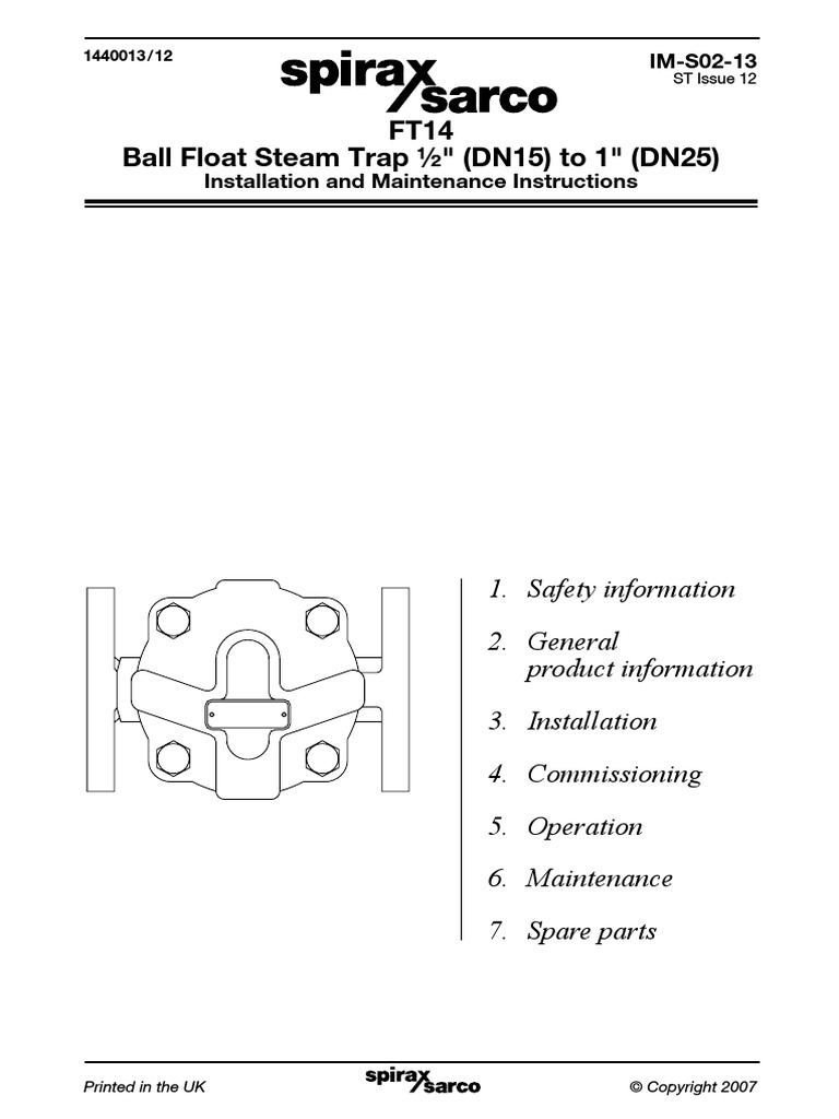 Spirax Sarco Steam Trap | PDF