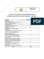 ENGR 101 Problem Definition Statement Grading Criterion