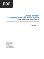 ZXDSL 9806H (V1 (1) .2) ZTE Broadband Universal Access System User Manual (Volume I)