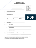 University of Wah Application Form