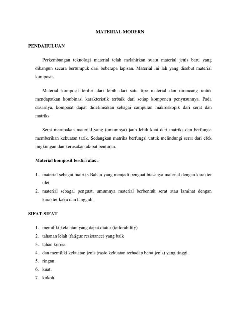 Material Komposit: Jenis dan Aplikasi | PDF