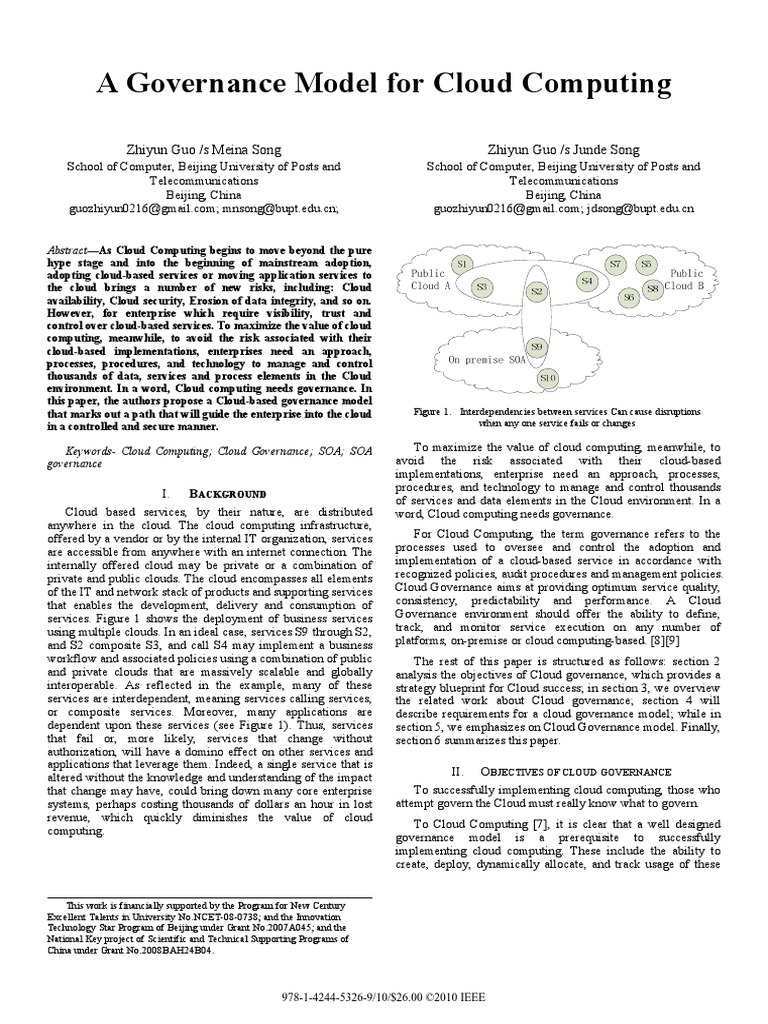 A Governance Model For Cloud Computing | PDF | Cloud Computing ...