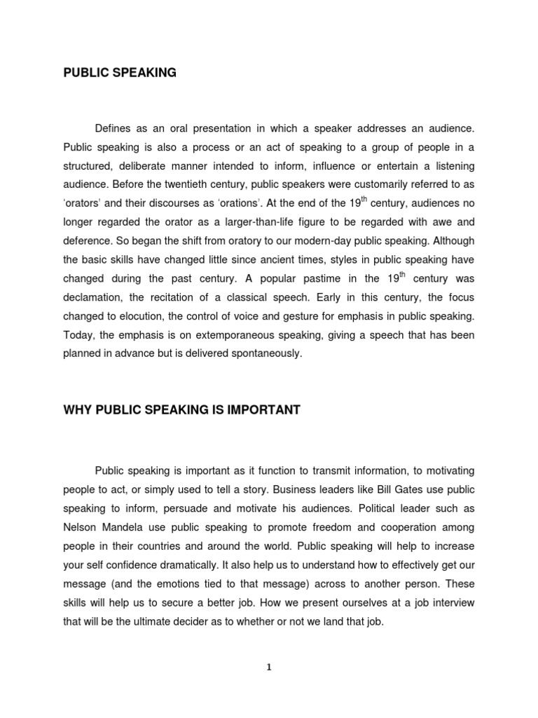 public speaking assignment pdf