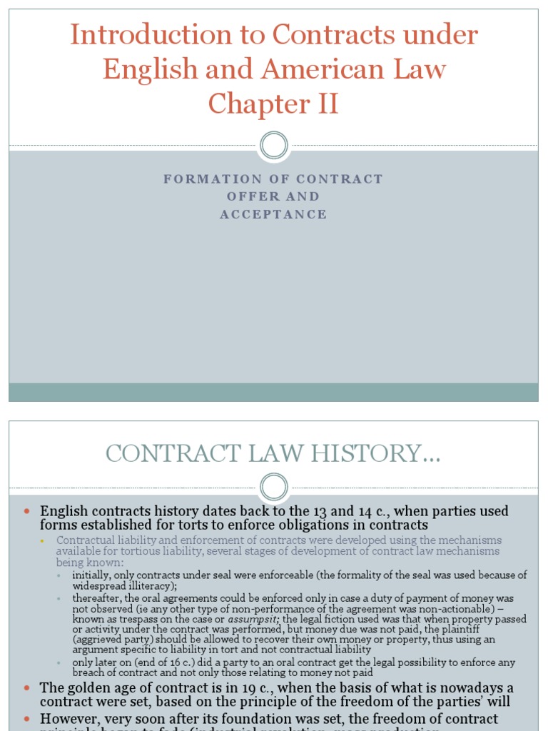 Formation of Contract - Offer and Acceptance | PDF | Offer And ...