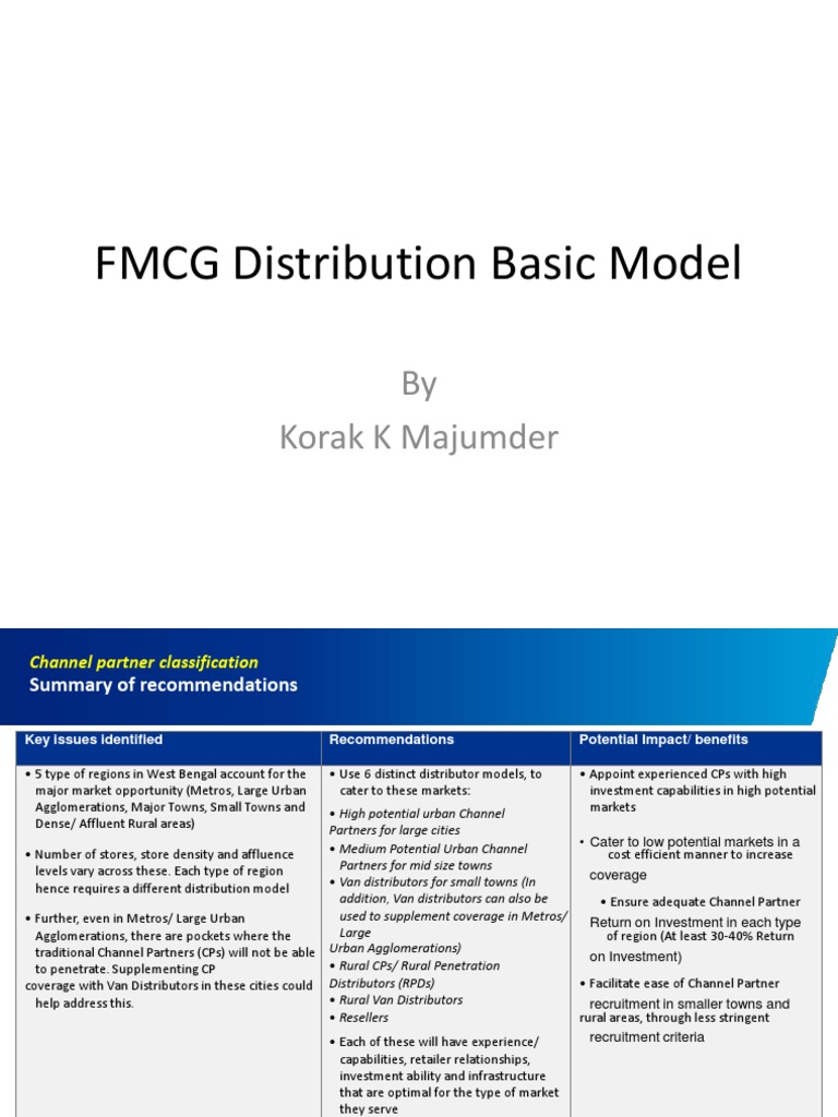 FMCG Distribution Basic Model | PDF