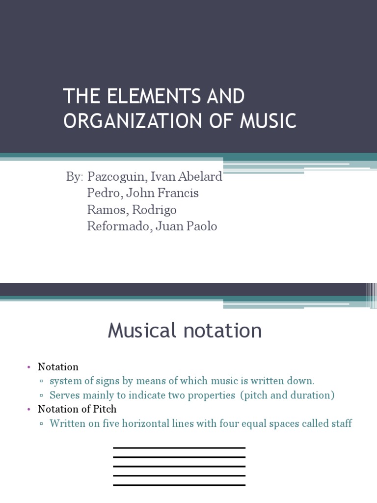 The Elements and Organization of Music | PDF