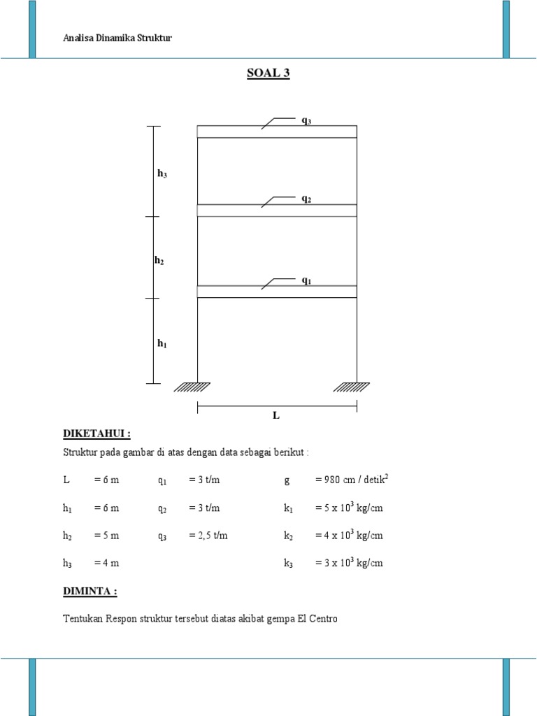 Contoh Soal Mdof Dinamika Struktur