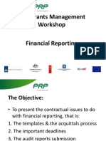 PRP Grants Management Workshop Financial Reporting