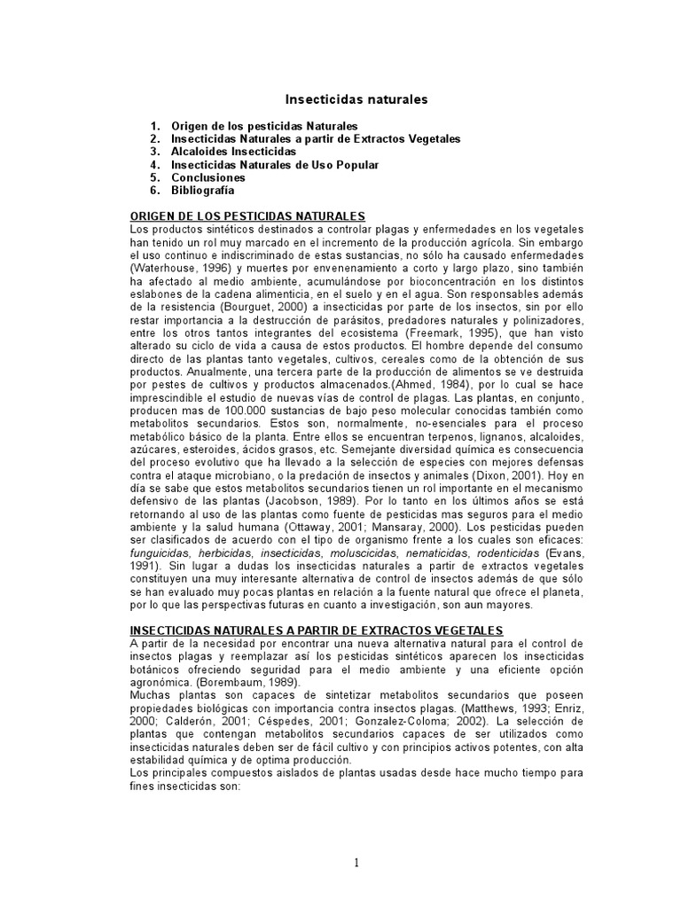 Insecticidas Naturales | PDF | Insecticida | Insectos