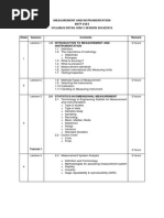 Measurement and Instrumentation Syllabus Detail