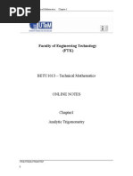 Chapter 1 - Analytic Trigonometry