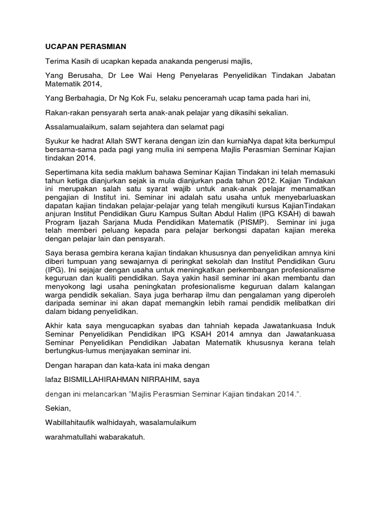 Ucapan Perasmian