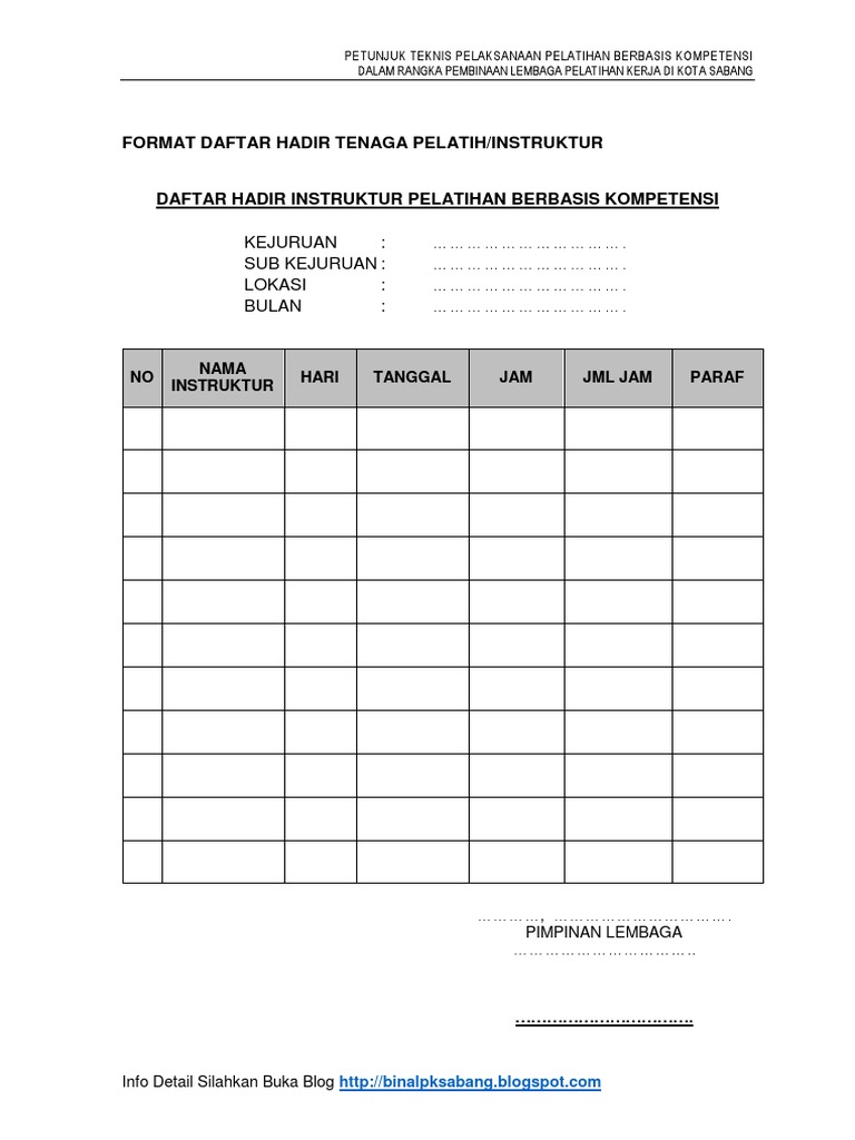 FORMAT DAFTAR HADIR INSTRUKTUR PELATIHAN BERBASIS KOMPETENSI.pdf