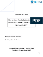 Mise en Place D'un Budget de Trésorerie Au Sein de SAMARCANDE CAPITAL MANAGEMENT