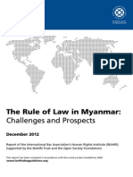The Rule of Law in Myanmar: Challenges and Prospects