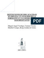 Definicion Discapacidad Espana Analisis Legislacion Relevante PDF